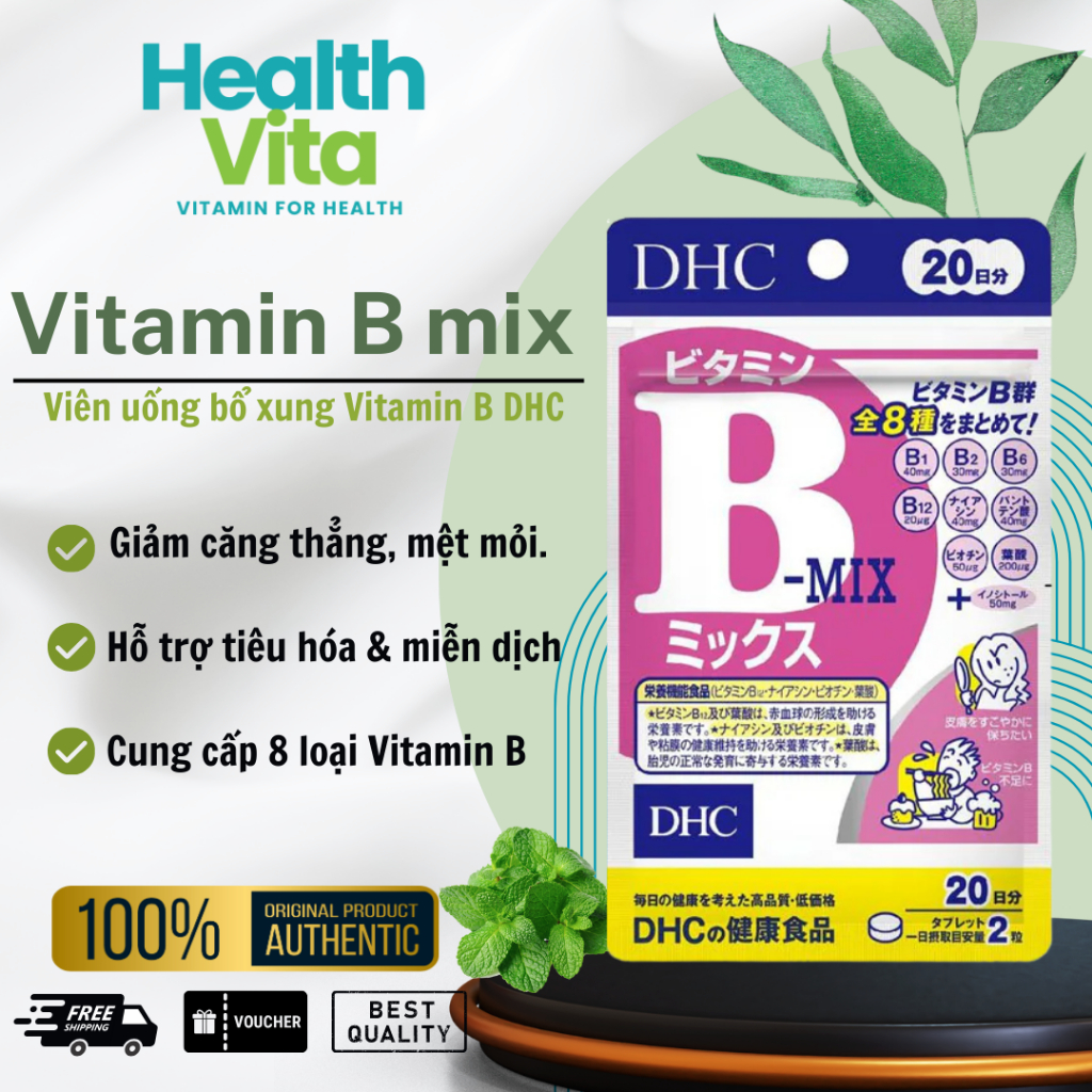 Thực phẩm bảo vệ sức khỏe DHC VITAMIN B MIX - Dạng viên uống hỗ trợ bổ sung vitamin nhóm B