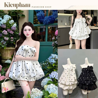 Set Áo Quây Nơ Bông Bự Form Bí Phồng + Chân Váy Bí Ngắn Dễ Thương Kieupham.shop