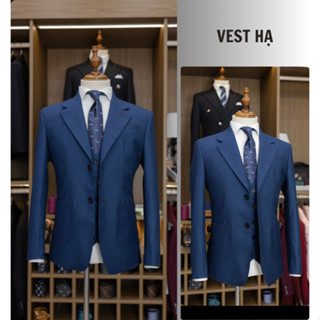 Bộ Suit Nam Cao Cấp Màu Xanh NaVy 2 Cúc Túi Hộp Trẻ Trung, Cao Cấp Sang Trọng Lịch Lãm
