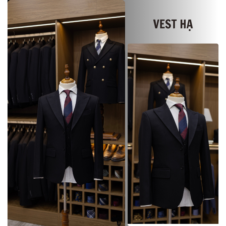 Bộ Vest Nam Màu Đen Dáng 2 Cúc Lên Form Dáng Chuẩn SlimFit Hàn Quốc, Vải Mềm Mịn, Thoải Mái Khi Sử Dụng, Tối Giản là