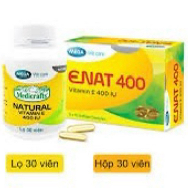 Enat 400 vitamin E 400 IU (e400, viên uống đt và dự phòng tình trạng thiếu vitamin E, mega made in t