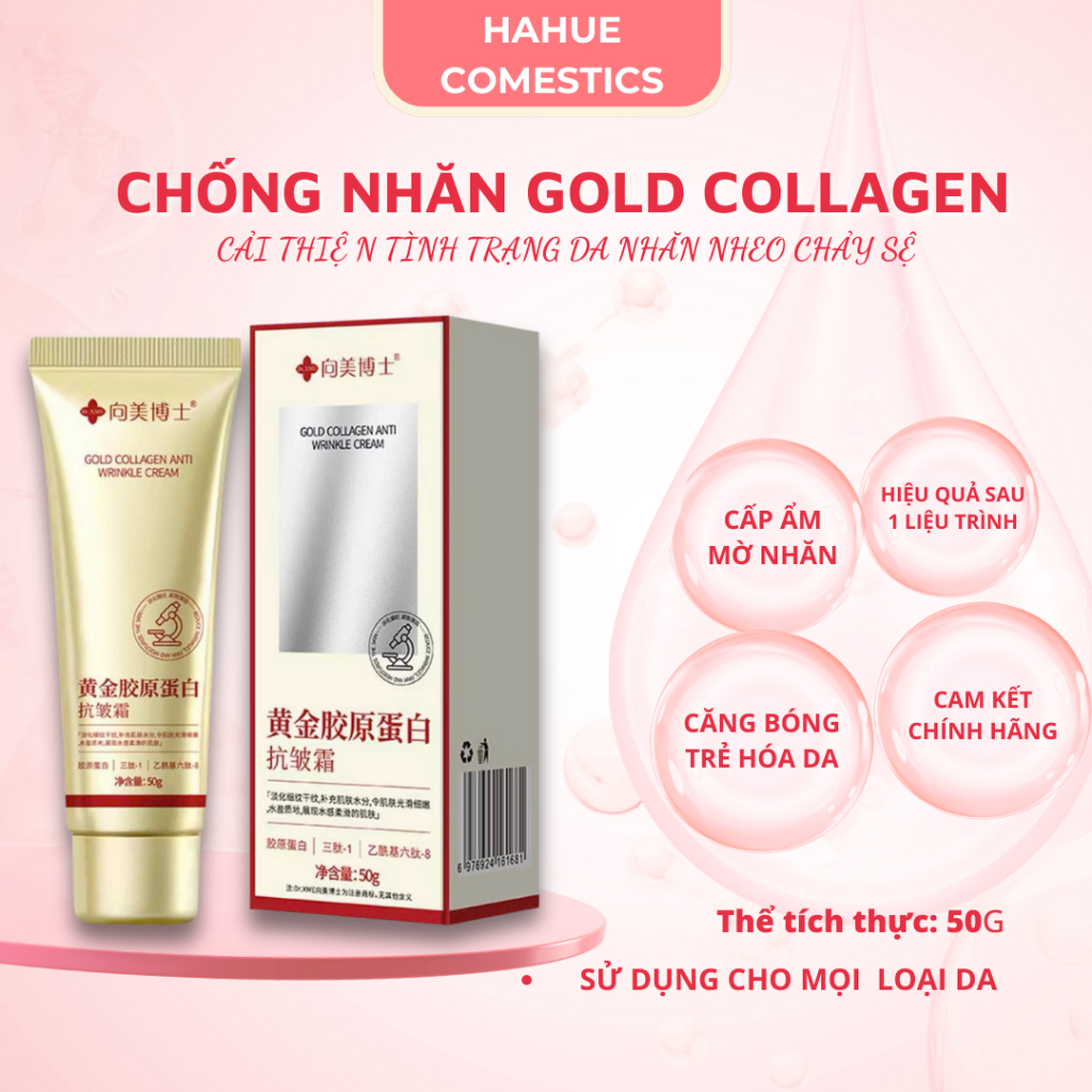 Kem Chống Nhăn Gold Collagen 50G , Chống Lão Hóa,Kem Dưỡng Ẩm ,Kem Chăm Sóc Da