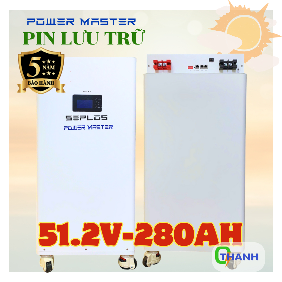 Pin Lưu Trữ 51.2v-280Ah Bản Đứng Bảo Hành 5 Năm