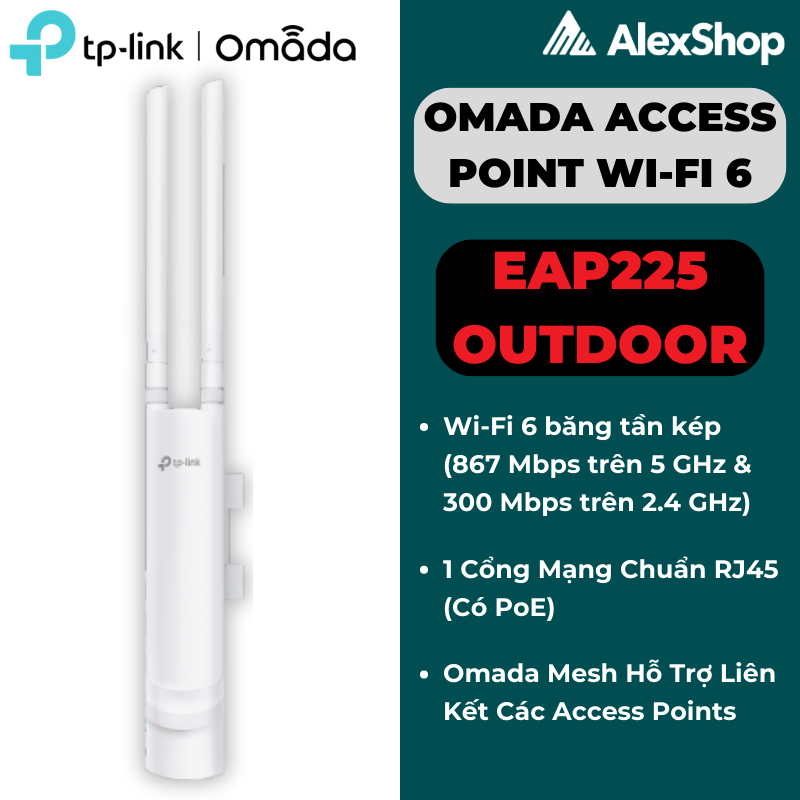 [AC1200] TP-Link Omada EAP225- OUTDOOR | Access Point Wifi Ngoài Trời Băng Thông AC1200