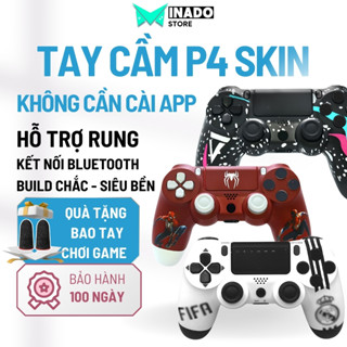 Tay cầm chơi game không dây P4 skin Người nhện spider, madrid, tay cầm chơi fifa online, fc online PC, laptop