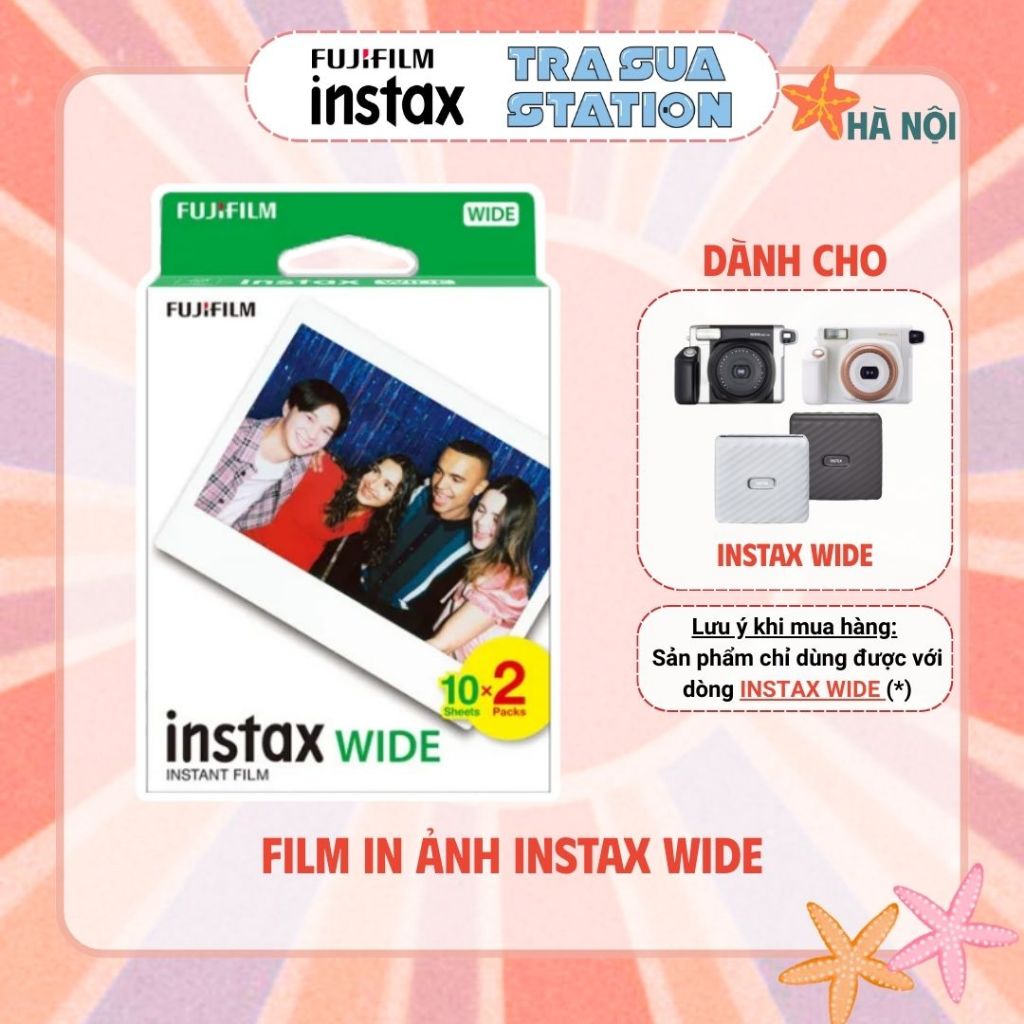  FILM INSTAX WIDE Fujifilm - Phim máy ảnh dành cho máy instax wide 300 210 - Chính hãng 