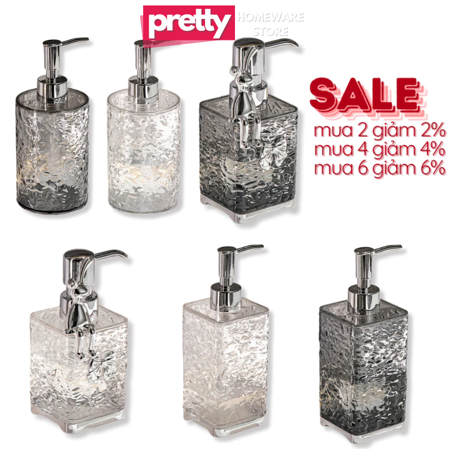 Chai Chiết Dầu Gội Sữa Tắm Nhỏ Gọn Vân Kim Cương Sang Trọng, Chai Chiết Đa Năng Đi Du Lịch Tiện Lợi