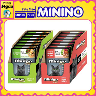 [ Thanh lý Combo Tiết Kiệm ] Thức ăn ướt cho mèo Minino Plus 70g – Pate thịt gà cá ngừ _Pate MININO