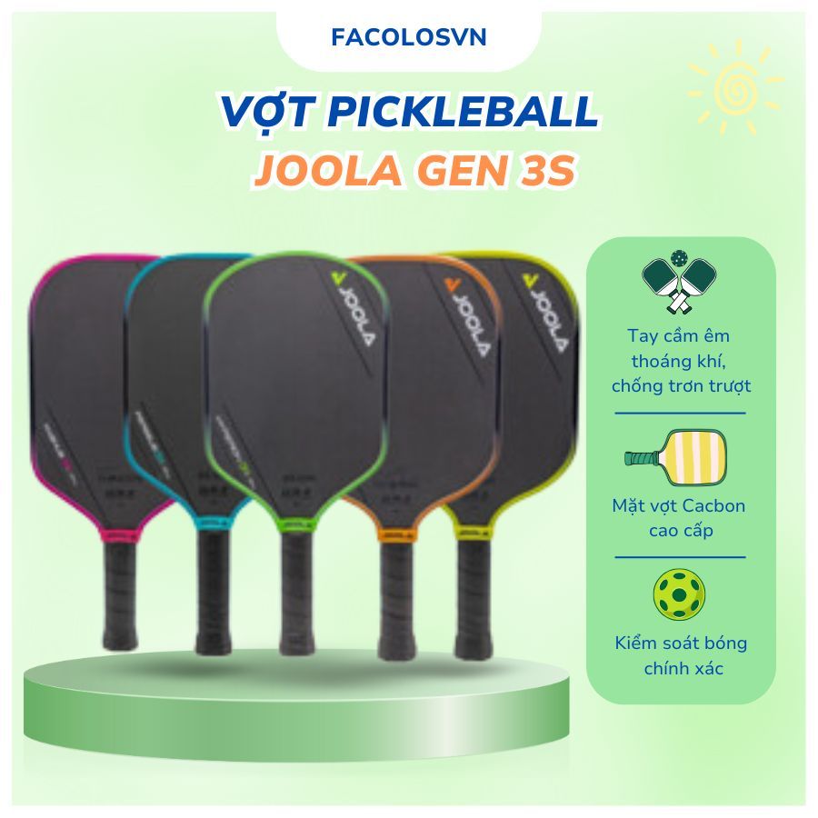 Vợt Pickleball JOOLA Gen 3S Full Carbon – Cầm Đầm Tay, Độ Nảy Ổn Định, Tặng Cuốn Cán