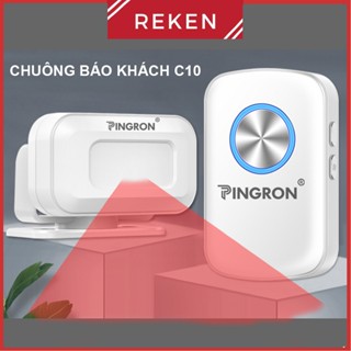 Chuông báo khách hồng ngoại không dây, chuông cửa không dây cho nhà và cửa hàng C10 Pingron