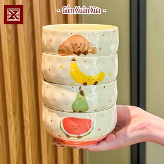  Bát sứ Cao Cấp Hoạ Tiết Trái Cây Gốm Xuân Xưa Bát cơm cute Bát trái cây 