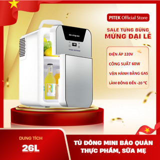   Có VAT  Tủ trữ đông mini Chính Hãng PITEK 26L 2 cửa có ngăn trữ đông bảo quản thực phẩm sữa mẹ -  BẢO HÀNH CÔNG 3 NĂM  