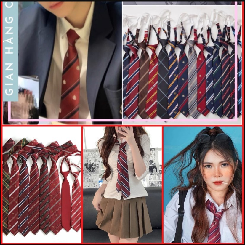 Cà Vạt Nơ JK Kẻ Nhiều Màu Phong Cách Nữ Nam Sinh Nhật Bản,Cà Vạt Thắt Sẵn Dành Cho Học Sinh - Cà vạt Kỷ Yếu -Có Ảnh Thật