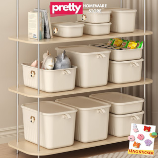 Hộp Nhựa Đựng Đồ Đa Năng Có Nắp Hình Cún Dễ Thương, Hộp Đựng Đồ Quần Áo, Đồ Chơi Có Tay Cầm