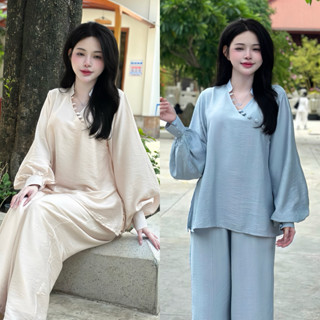  Bộ Pháp Phục Tâm Nhã Tay Bí Phối Nút Bọc Cổ Tim Bộ Lam Truyền Thống Thanh Lịch Sang Trọng 