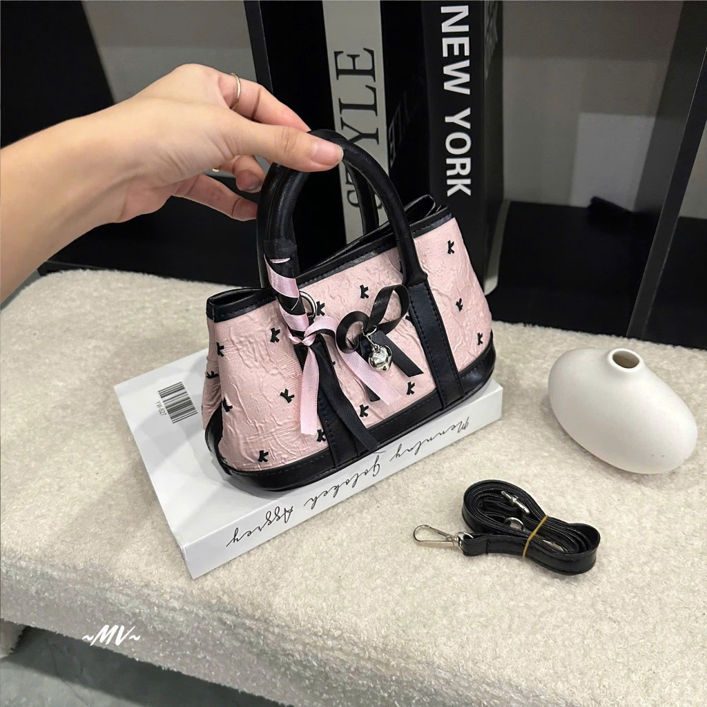 Túi xách cầm tay họa tiết nơ xinh xắn, dễ thương - DK172 | BigBuy360 - bigbuy360.vn
