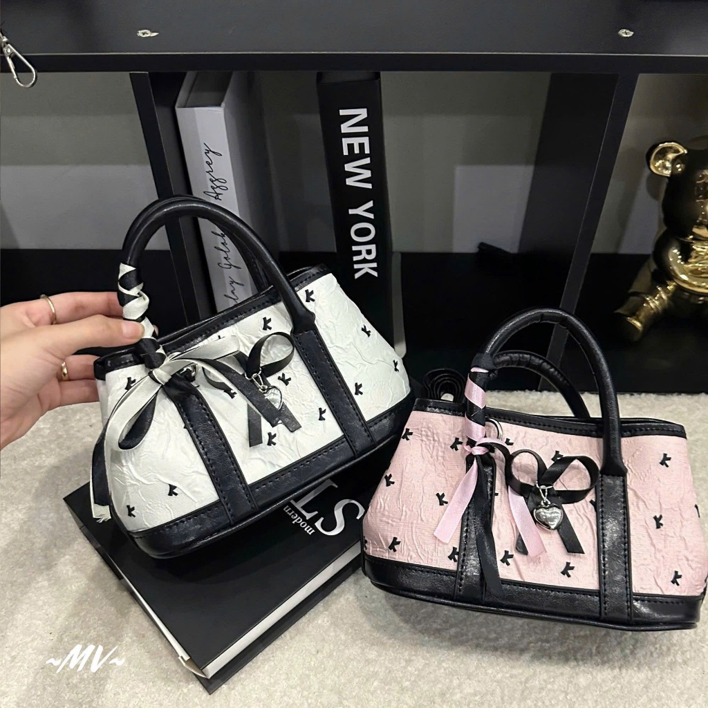 Túi xách cầm tay họa tiết nơ xinh xắn, dễ thương - DK172 | BigBuy360 - bigbuy360.vn