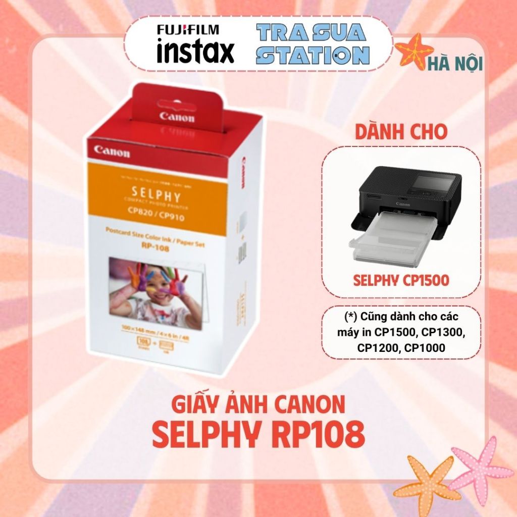 Giấy in canon RP 108 dành cho các máy in CP1500,CP1300 ,CP1200 ,CP1000