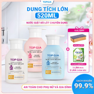   MUA 1 TẶNG 2  Nước giặt đồ lót TopGia 520ml - khử mùi kháng khuẩn an toàn cho da nhạy cảm. 