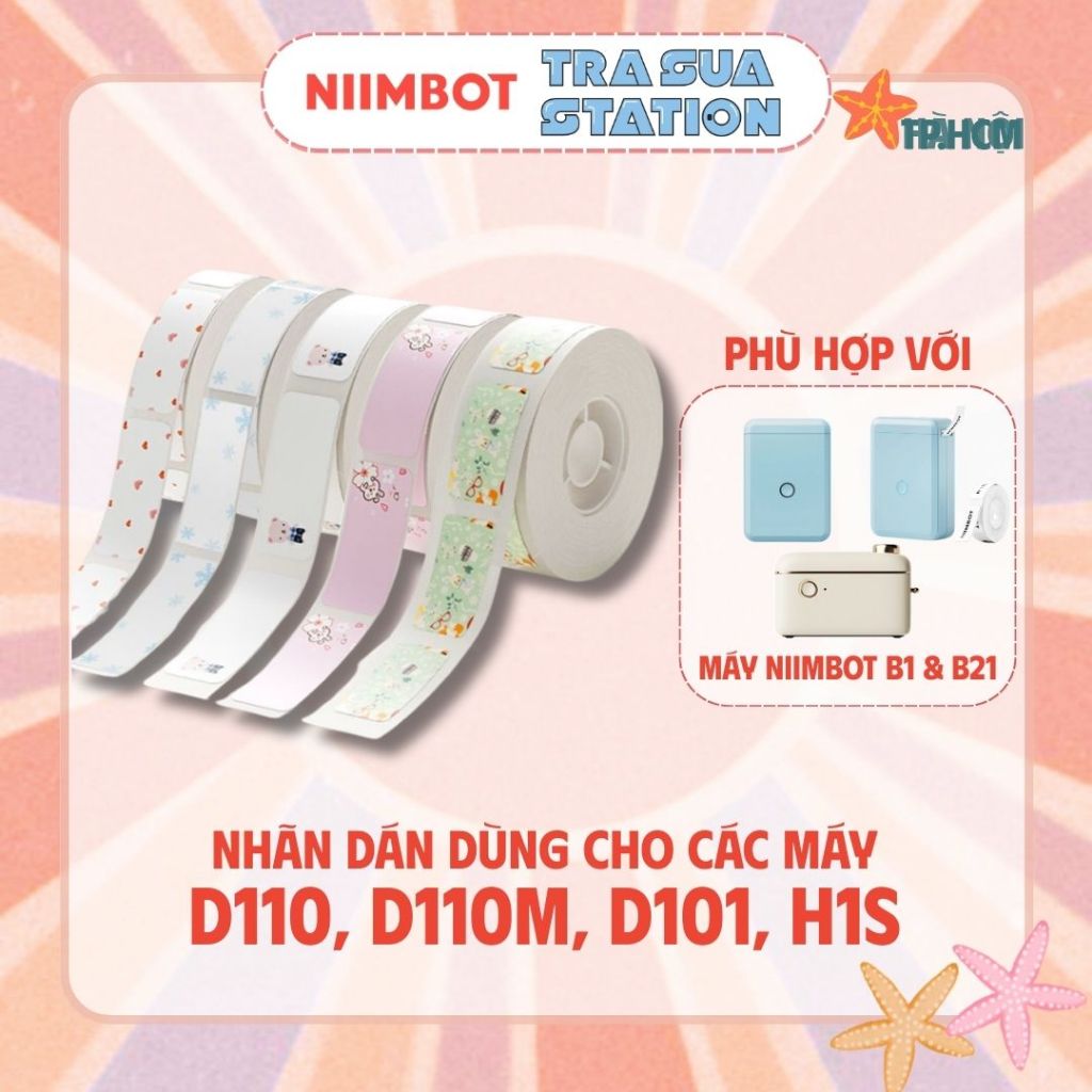 Giấy nhãn màu NIIMBOT dùng cho máy in label, nhãn dán D11H/ H1S / D101 / D110 (D Series)
