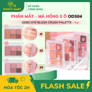   Nội Địa Thái  Phấn Mắt Odbo 5 Ô Eye Blush Crush Palette ODS04 Cho Mắt Má Hồng Thái Lan 6gr 