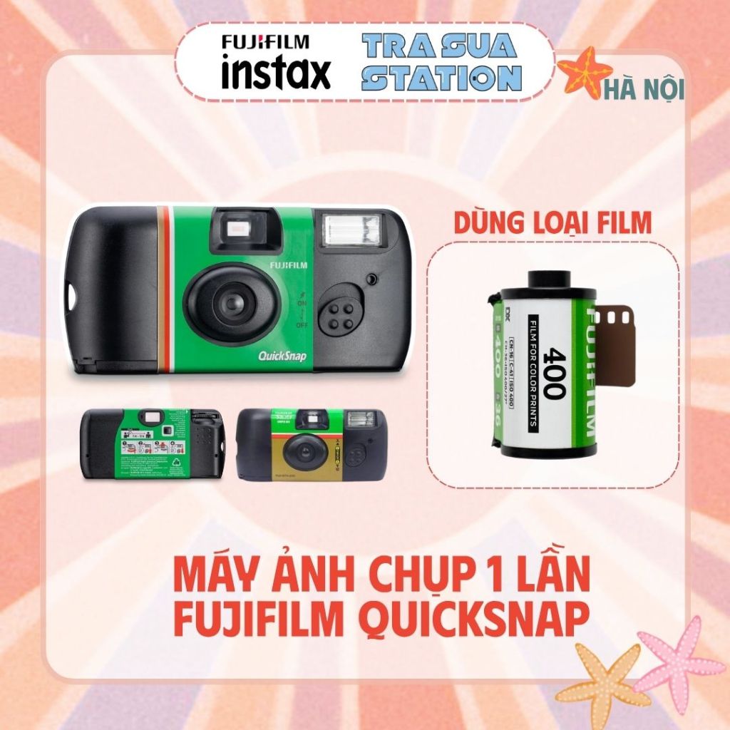 Máy ảnh chụp 1 lần FujiFilm Simple Ace, Quicksnap 400 - 27 kiểu ảnh (date 03/2027)