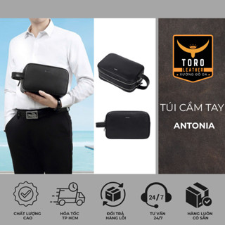 Túi cầm tay【Bảo hành 5 năm】Túi cầm tay chất liệu bò thật 100% - mã TCTA - Túi cầm tay Antonia