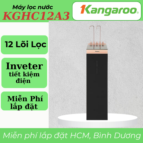 Máy lọc nước RO nóng nguội lạnh Hydrogen ion kiềm Kangaroo Sumire KGHC12A3 12 lõi - 12A3 KGHC12A { H