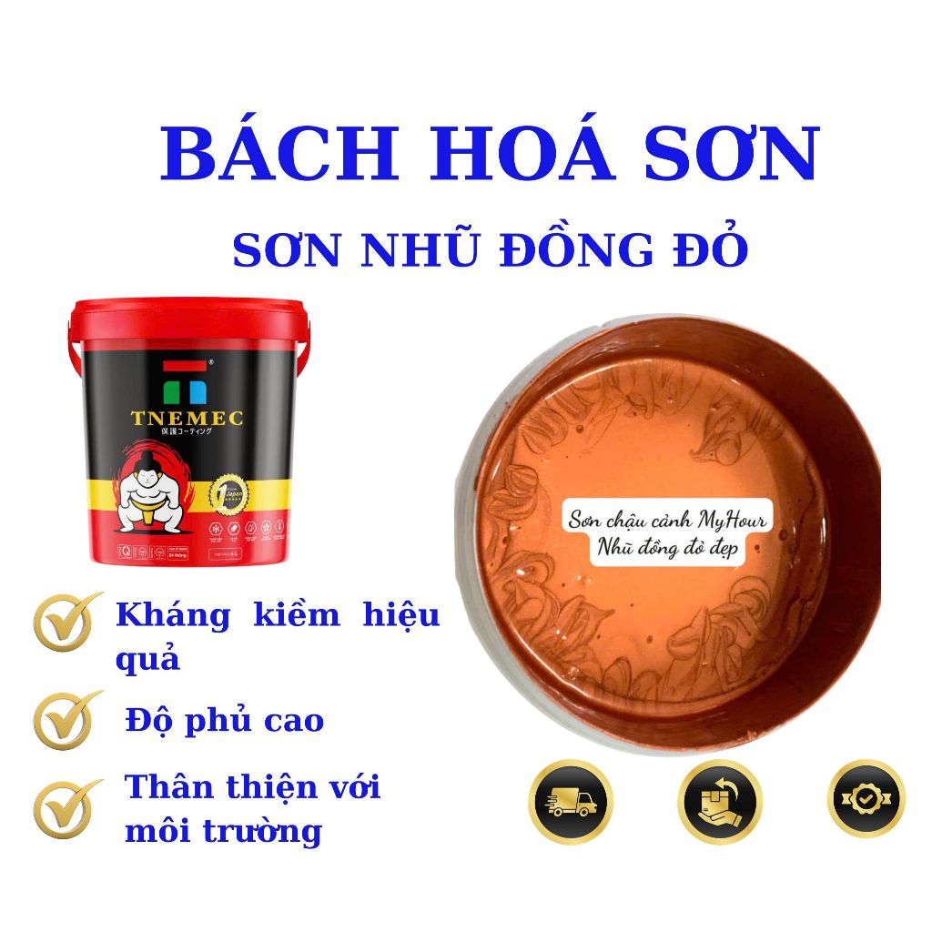 Nhũ đồng đỏ ánh kim cao cấp.