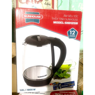  Ấm siêu tốc thủy tinh sunhouse SHD1215B Hkm Ensure Gold 