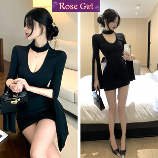  Đầm body 353 đầm tay loe xẻ sang chảnh dự tiệc 