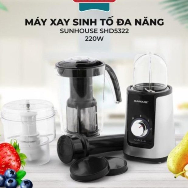 Máy Xay Sinh Tố Đa Năng SUNHOUSE Chính Hãng , Máy Xay Tiện Lợi 3 Cối Linh Hoạt Xay Mịn Sánh Kiểu Dán