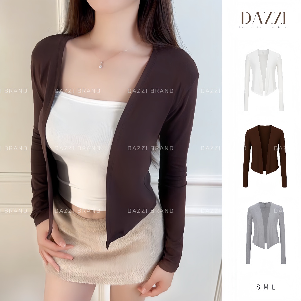 [MỞ BÁN] Áo khoác Cardigan dáng dài tà xéo chất cotton mịn DAZZI K03