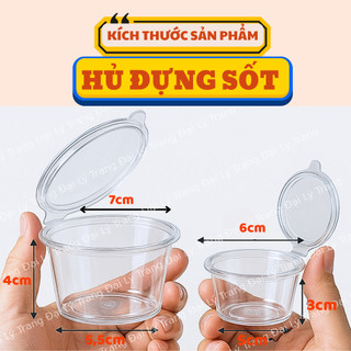 ( SET 500 ) Hủ sốt nắp liền 60ml , 100ml đựng sốt , đựng nước chấm , đựng panacotta _ đại lý trang