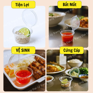 ( SET 500 ) Hủ sốt nắp liền 60ml , 100ml đựng sốt , đựng nước chấm , đựng panacotta _ đại lý trang