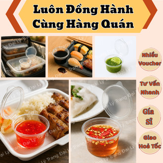 ( SET 500 ) Hủ sốt nắp liền 60ml , 100ml đựng sốt , đựng nước chấm , đựng panacotta _ đại lý trang