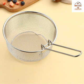  Rổ lưới inox tay cầm Chockmen 16cm inox 18 10 sáng bóng thoát dầu nhanh rửa rau luộc mì chiên rán tiện lợi ckm440 
