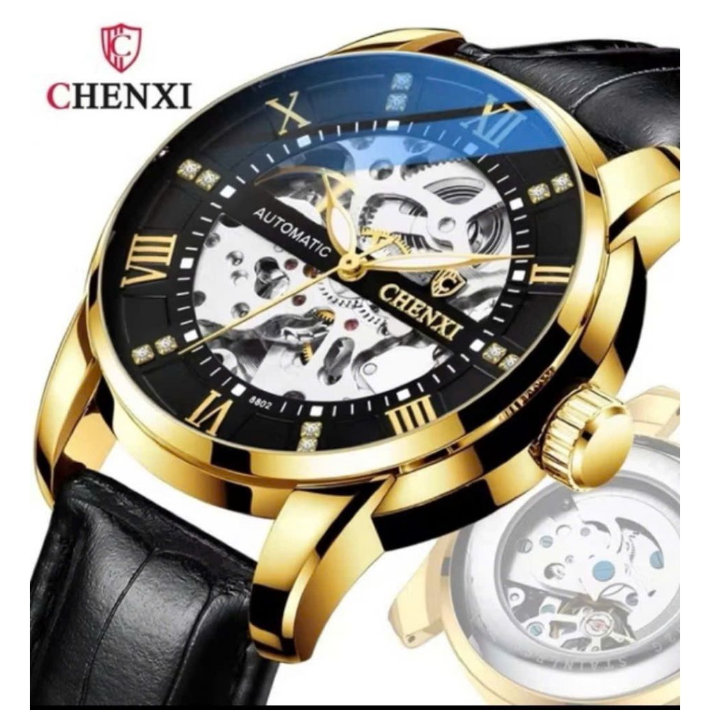 Đồng hồ cơ Nam Chenxi chính hãng ( CX - 8802 Bản dây da)