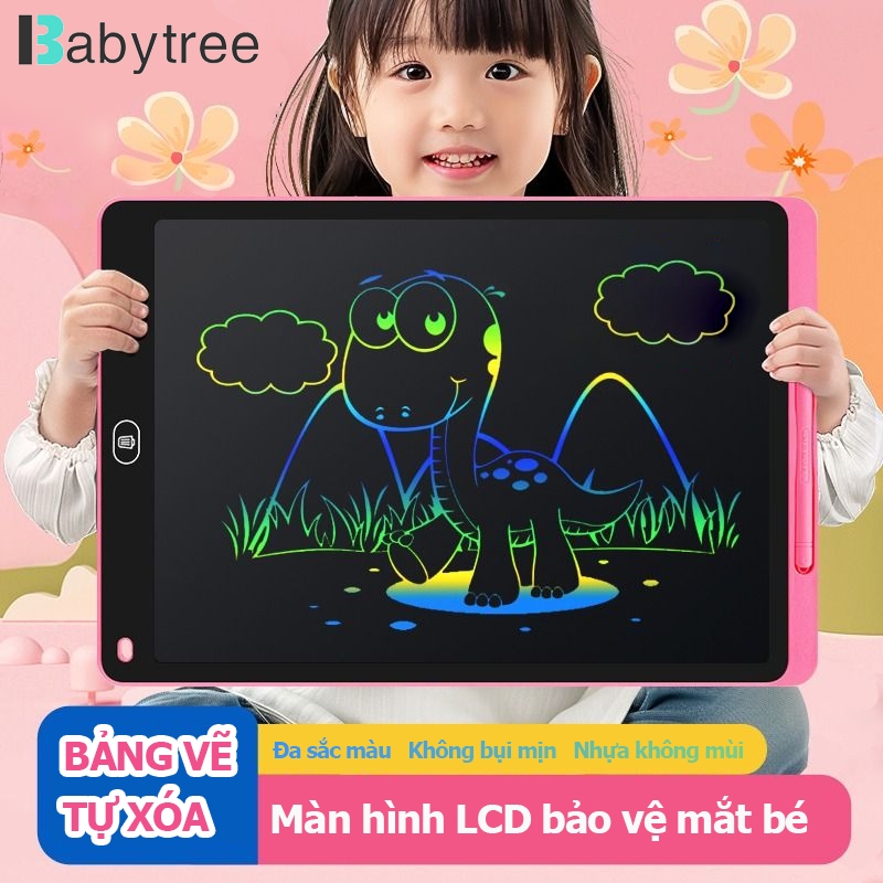 Bảng vẽ tự xóa BABYTREE màn hình LCD thông minh không bụi mịn dễ dàng sử dụng an toàn cho bé