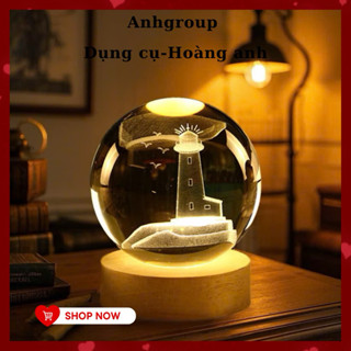  Quả Cầu Pha Lê Phát Sáng Bao Gồm Đế Đèn Trang Trí Bàn Làm việc Decor Siêu Đẹp 