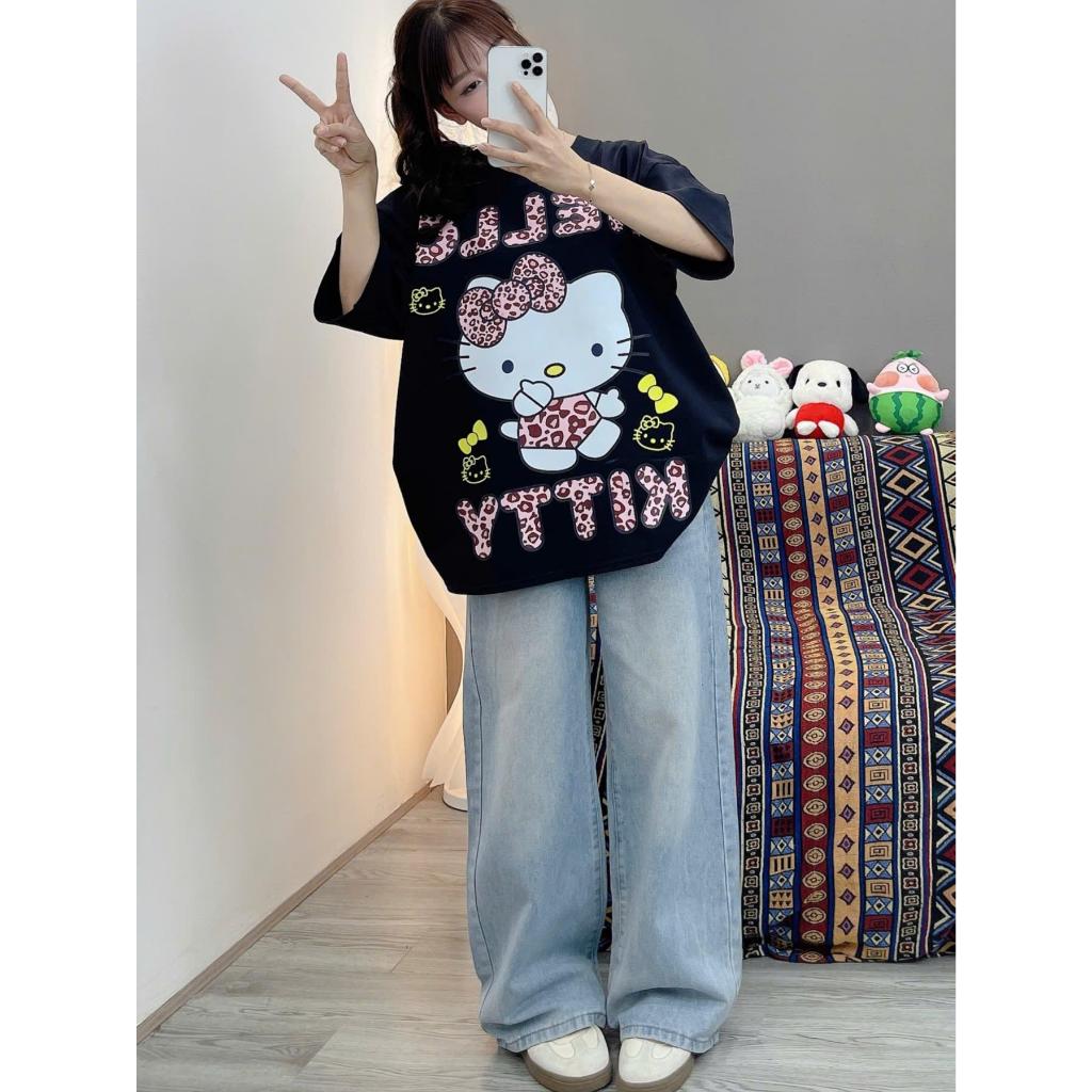 ( DEAL MỞ BÁN ) ÁO PHÔNG KITTY BOXY FOM RỘNG MÈO NHÚN NHẢY | BigBuy360 - bigbuy360.vn