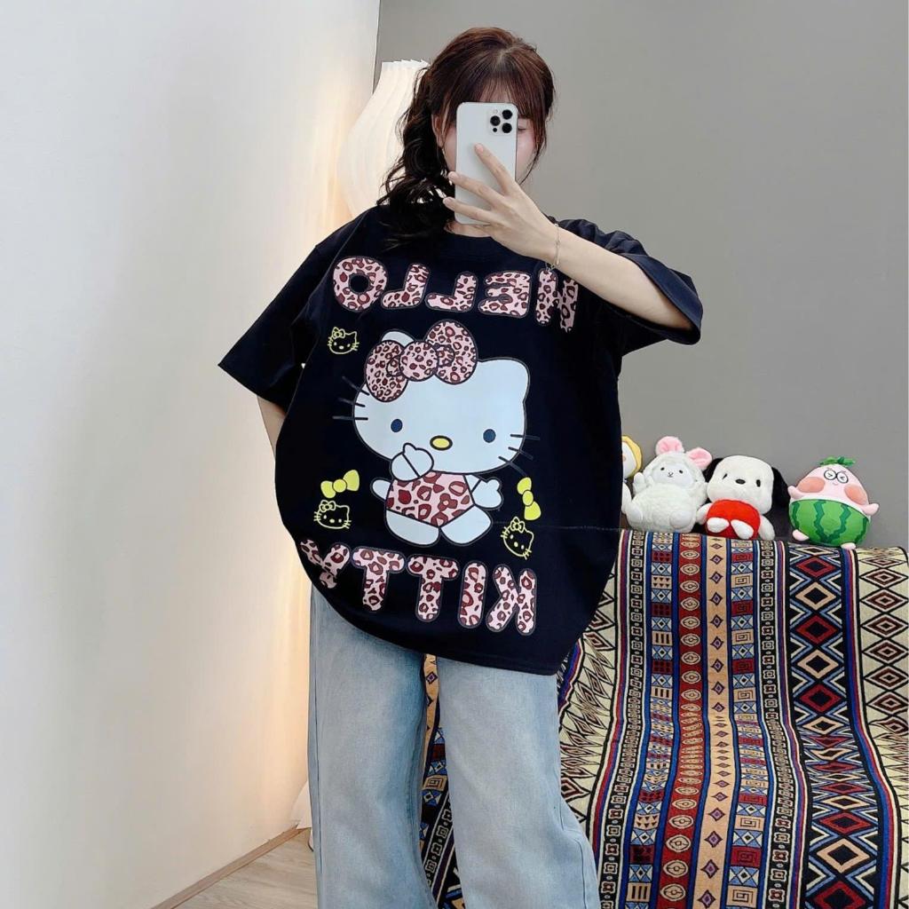 ( DEAL MỞ BÁN ) ÁO PHÔNG KITTY BOXY FOM RỘNG MÈO NHÚN NHẢY
