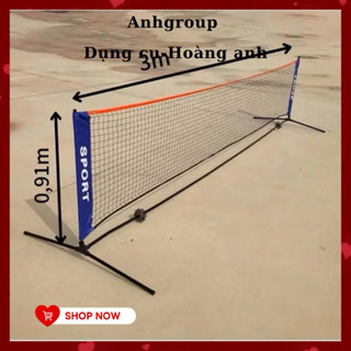 Lưới Pickleball mini 3M tập tại nhà, Cả bộ Đầy đủ Khung Lưới Túi đựng Fish Sport