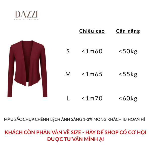 [MỞ BÁN] Áo khoác Cardigan dáng dài tà xéo chất cotton mịn DAZZI K03 | BigBuy360 - bigbuy360.vn