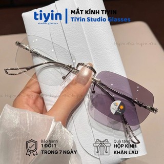  Kính đổi màu gọng kim loại không viền chống tia uv phù hợp cho nam nữ mã 2010 - JinYe 
