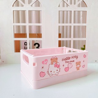  Hộp đựng đồ mini gấp gọn Hello Kitty họa tiết dễ thương trang trí bàn học bàn làm việc tiện lợi 