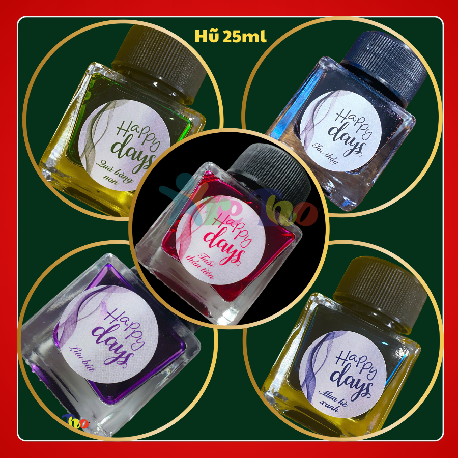 Mực bơm bút máy happyday - phù hợp với bút mực
