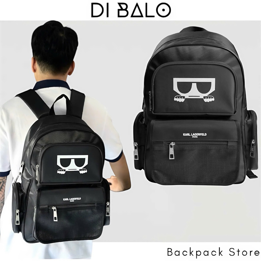 Balo Nam Nữ Thời Trang Karl Box 2025 Thiết Kế Nhiều Ngăn Tiện Lợi Size 42x30 Đựng Vừa Laptop 15 Inch