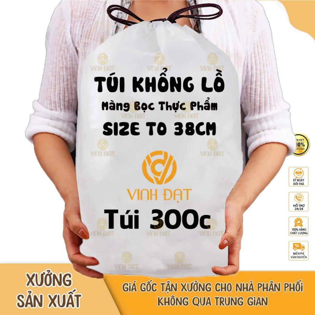 Túi Vinh Đạt 300c Chiếc Màng Bọc Thực Phẩm Bo Chun Siêu Co Giãn 38CM Chính Hãng