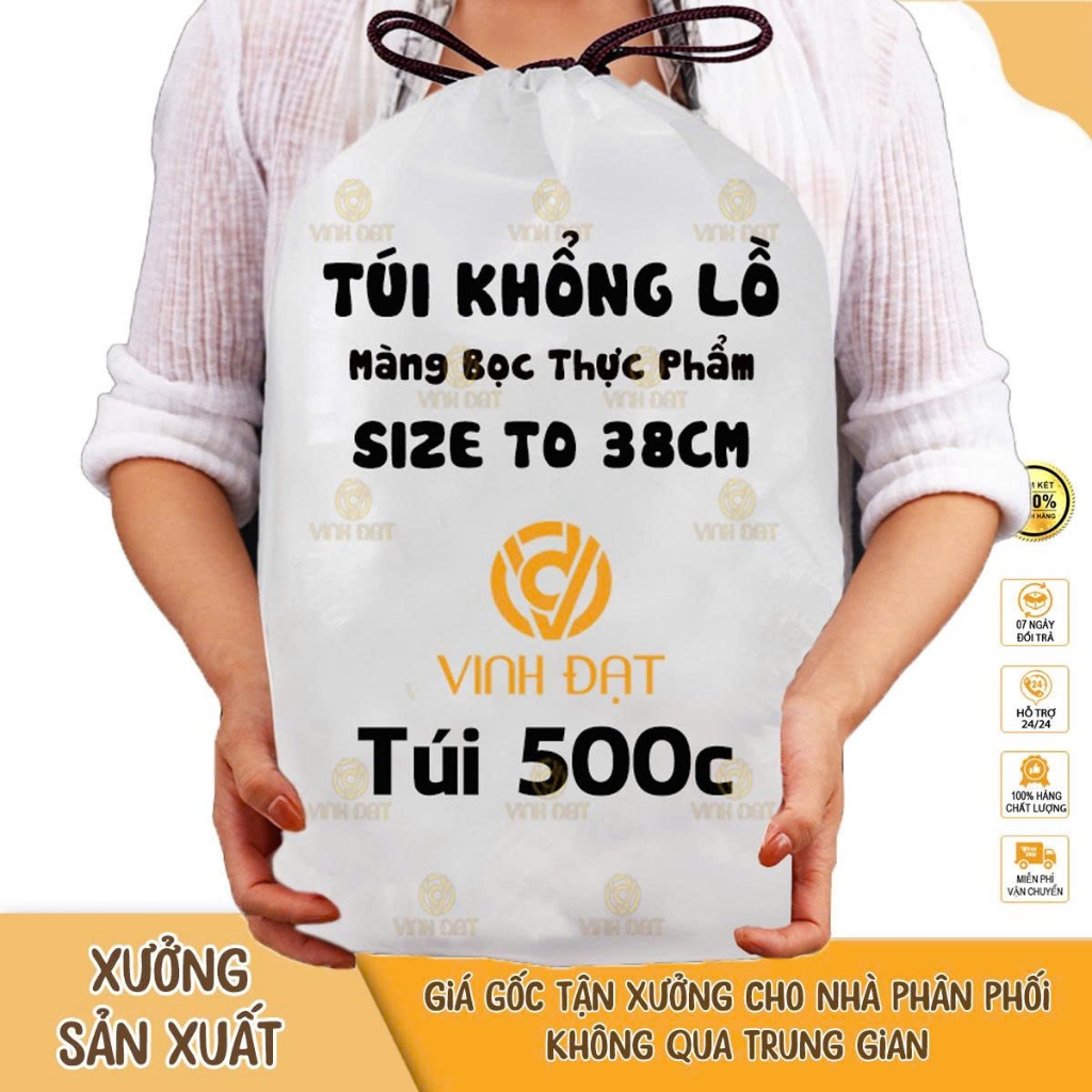 Túi 500c Chiếc Màng Bọc Thực Phẩm Bo Chun Co Giãn 38CM Chính Hãng Vinh Đạt